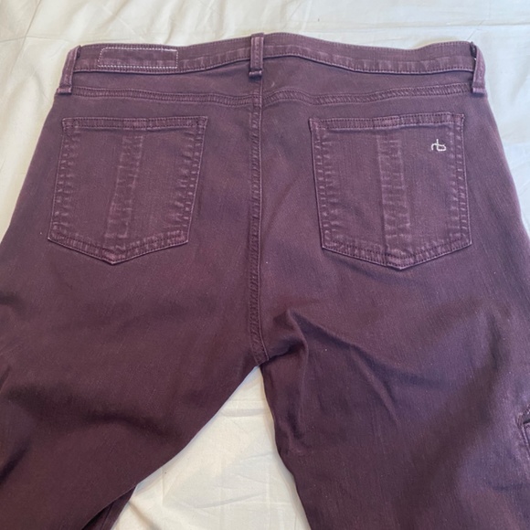 RAG & BONE Men’s Burgundy Jeans Sz 32 - Picture 8 of 11